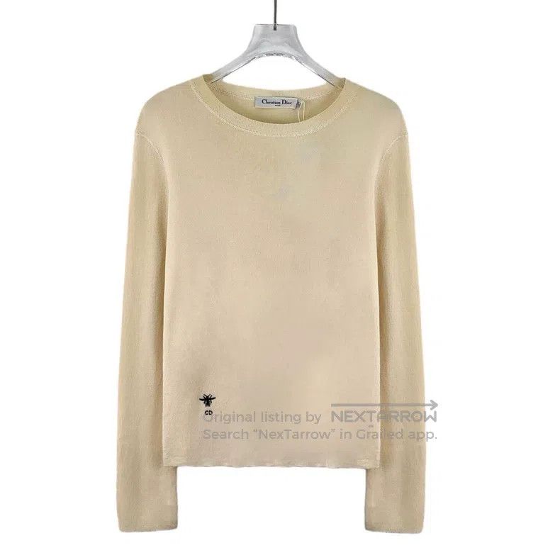 Dior Dior Beige bee embroidered cashmere round-neck long-sleeve Size M / US 6-8 / IT 42-44 - 1 Thumbnail