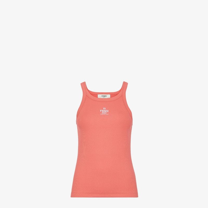 Fendi o1loc1c1225 FS7966 Knitted Tank Top in Salmon Size XS / US 0-2 / IT 36-38 - 1 Thumbnail