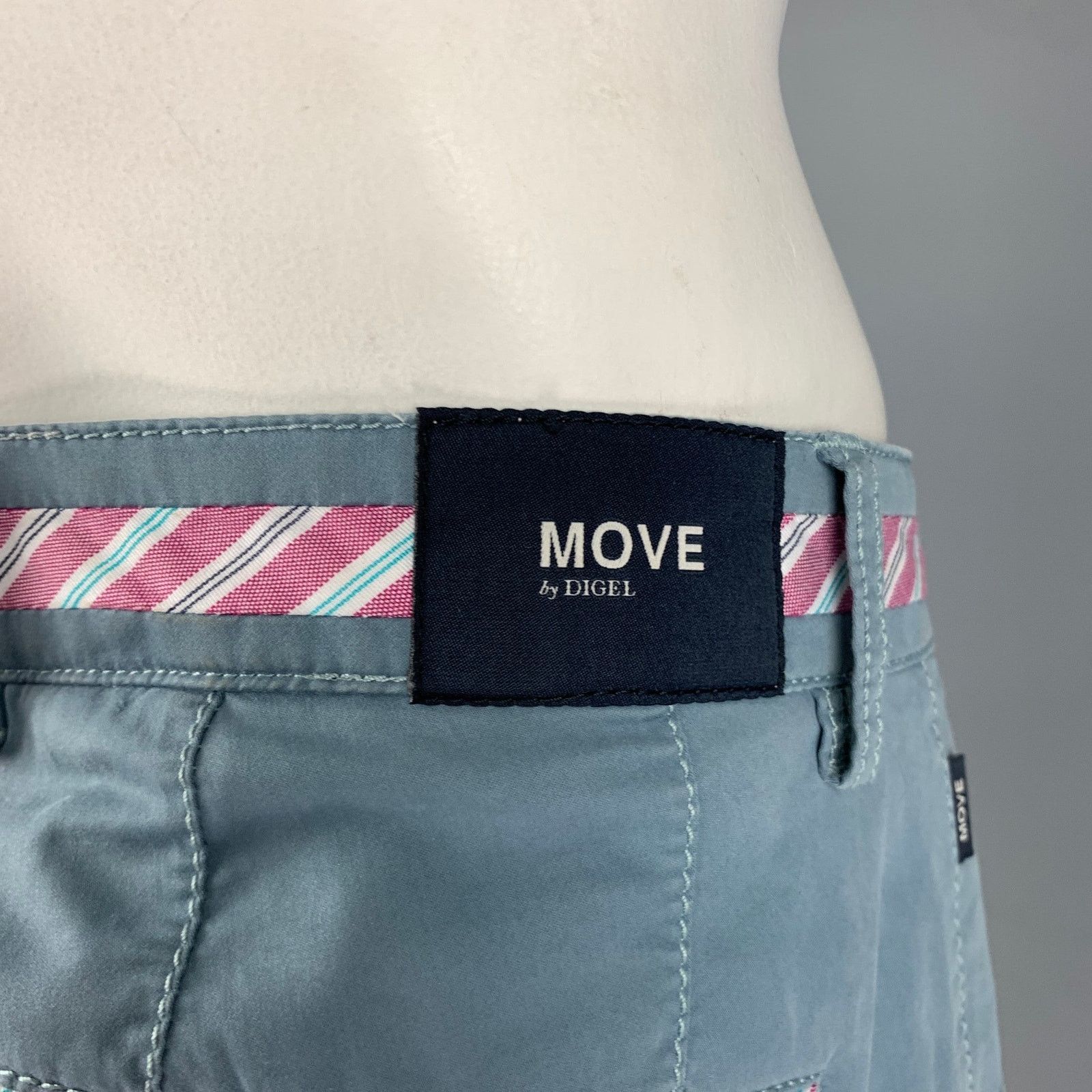 Other MOVE by DIGEL Blue Cotton Ribbon Trim Flat Front Pants Size US 36 / EU 52 - 4 Thumbnail