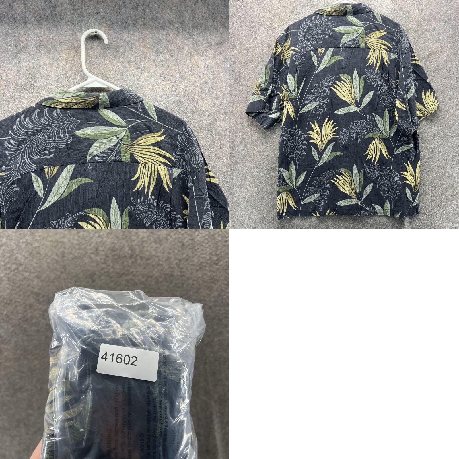Tommy Bahama Tommy Bahama Shirt Mens L Black Silk Hawaiian Palm Floral AOP Button Front Size US L / EU 52-54 / 3 - 8 Thumbnail