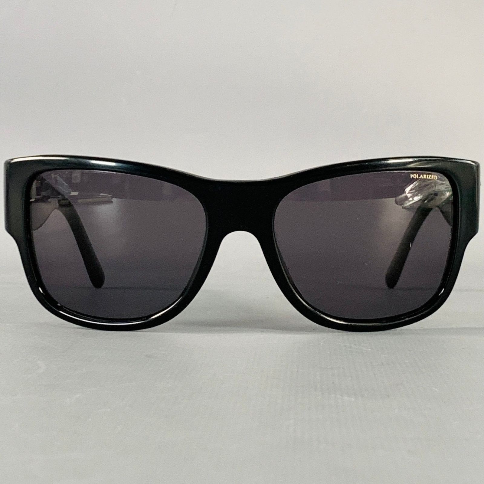 Versace VERSACE Black Acetate Square Polarized Sunglasses Size ONE SIZE - 1 Thumbnail