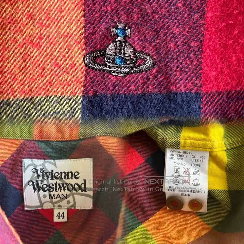 Vivienne Westwood vivienne westwood Saturn Embroidered Plaid Shirt Size S / US 4 / IT 40 - 9 Thumbnail