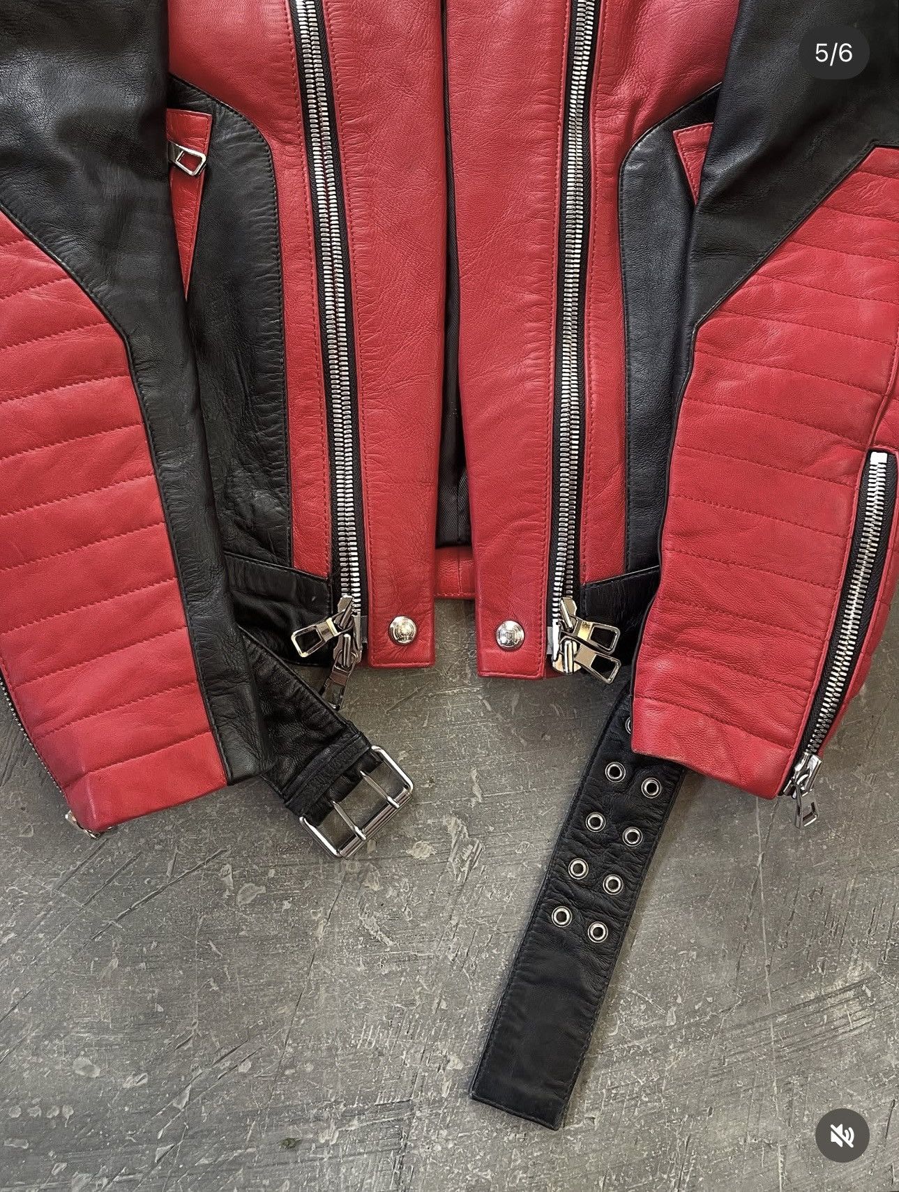 Balmain × H&M Balmain x H&M AW15 RunWay Biker Leather Jacket Size US S / EU 44-46 / 1 - 5 Thumbnail