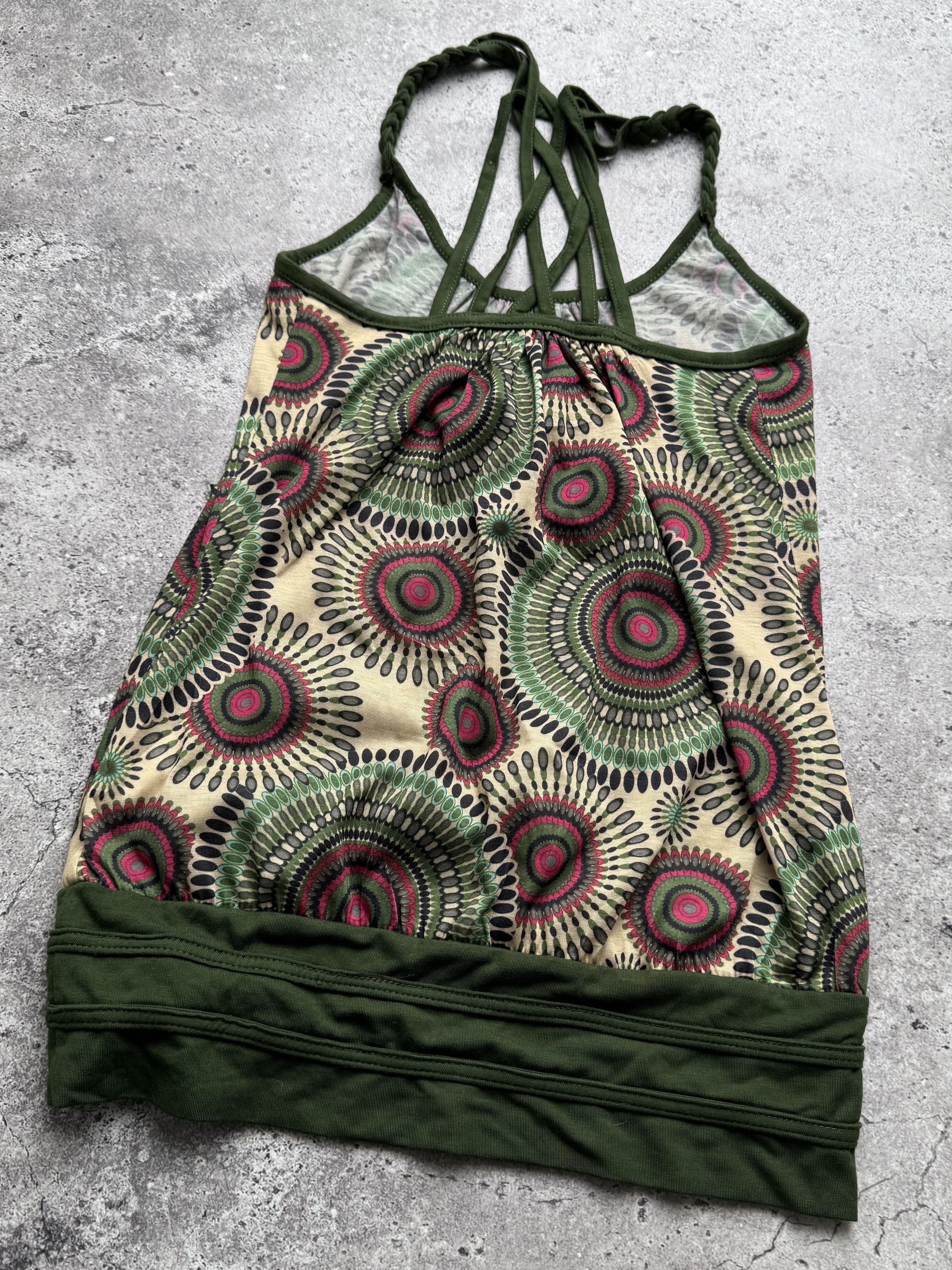 Vintage Vintage Boho Tank Top Strappy Back Tie Waist Abstract Print Size XS / US 0-2 / IT 36-38 - 5 Thumbnail