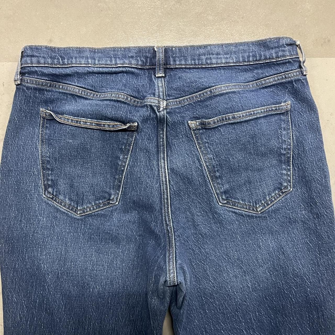 Japanese Brand × Vintage Vintage Y2K High Rise Flared Dark Blue Wash Denim Jeans! Size US 38 / EU 54 - 6 Thumbnail