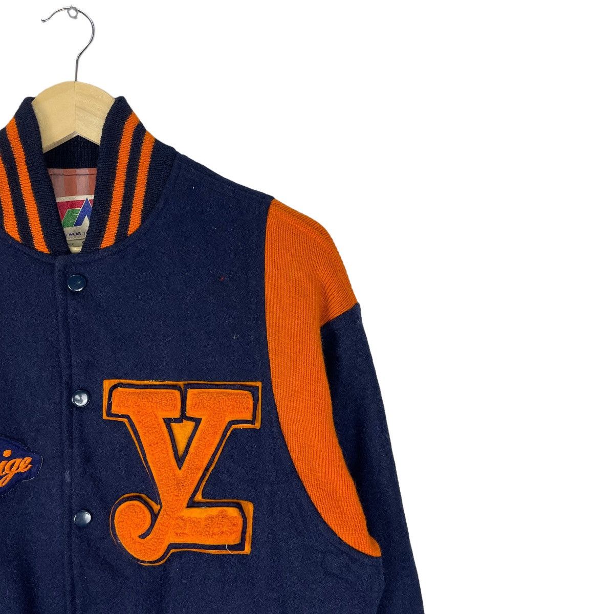 Japanese Brand × Vintage ❄️80s YAMATE VARSITY WOOL SNAP BUTTON JACKET Size US S / EU 44-46 / 1 - 3 Thumbnail