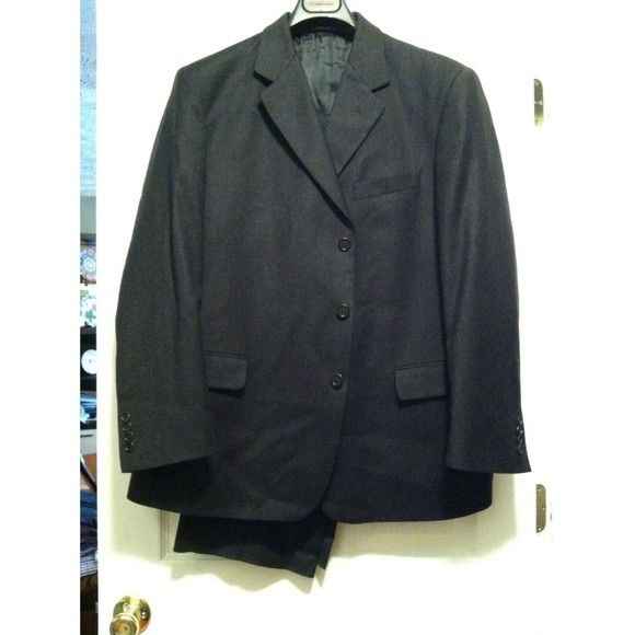 Other CONFITALIA MEN'S NEW CHARCOAL 100%WOOL 2PC SUIT SIZE:46R Size 46R - 2 Thumbnail