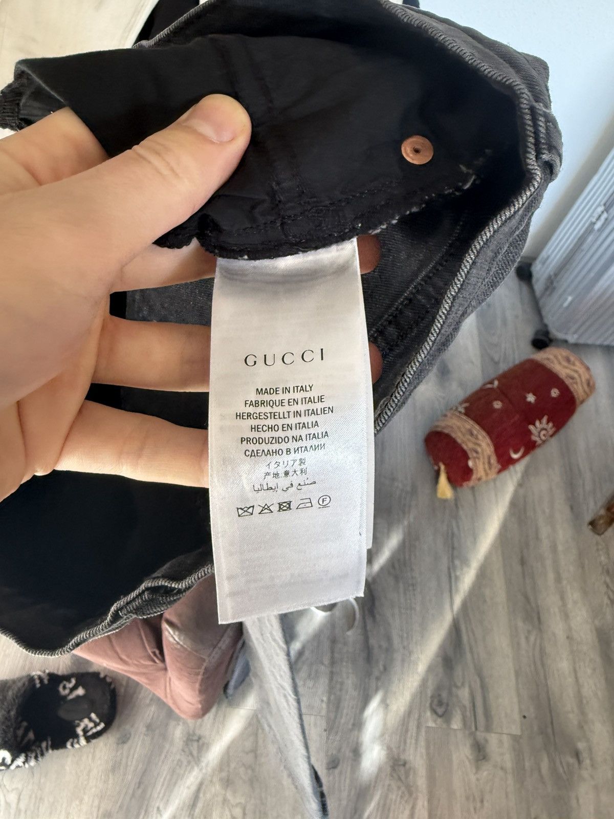 Gucci Slim Grey Jeans with Dragon Embroidery Size US 29 - 12 Thumbnail