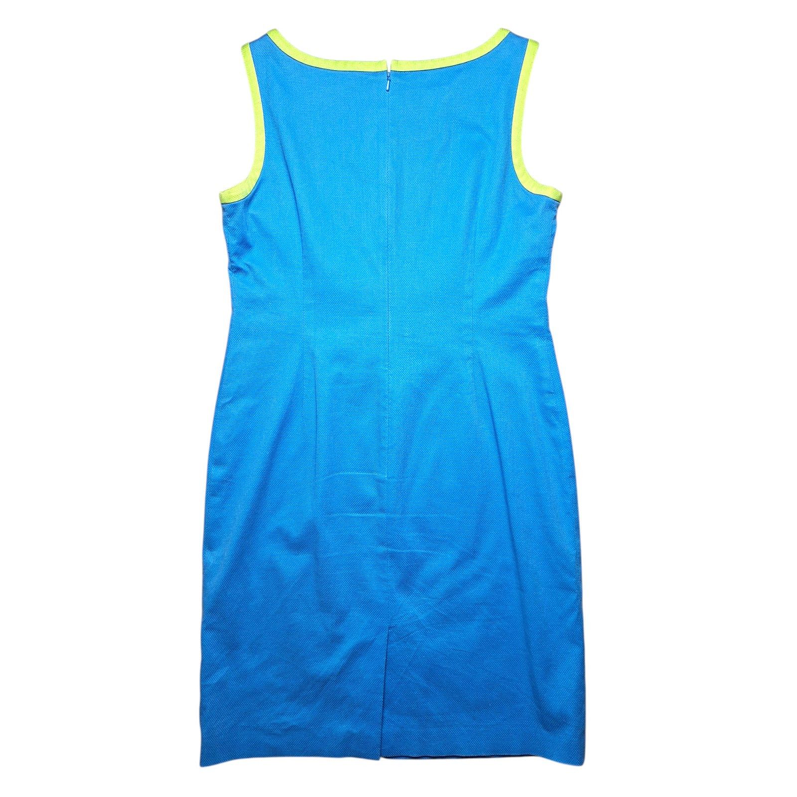 Talbots Talbots Blue Lime Green Mod Shift Dress Size M / US 6-8 / IT 42-44 - 6 Thumbnail