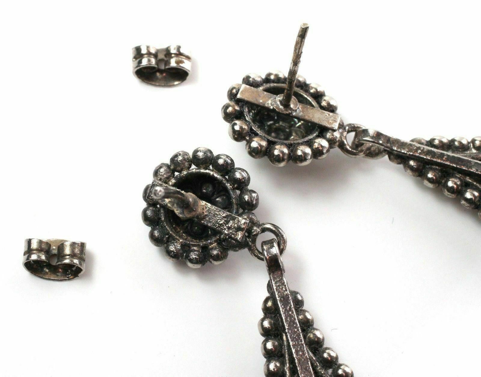 Designer Victorian Cut Steel Chandelier Drop Earrings Size ONE SIZE - 5 Thumbnail