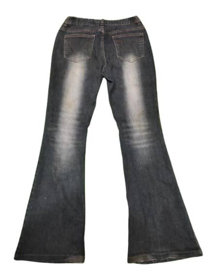 The Unbranded Brand × Vintage UNBRAND FLOWER SHADOW FLARED JEANS Size 29" - 3 Thumbnail