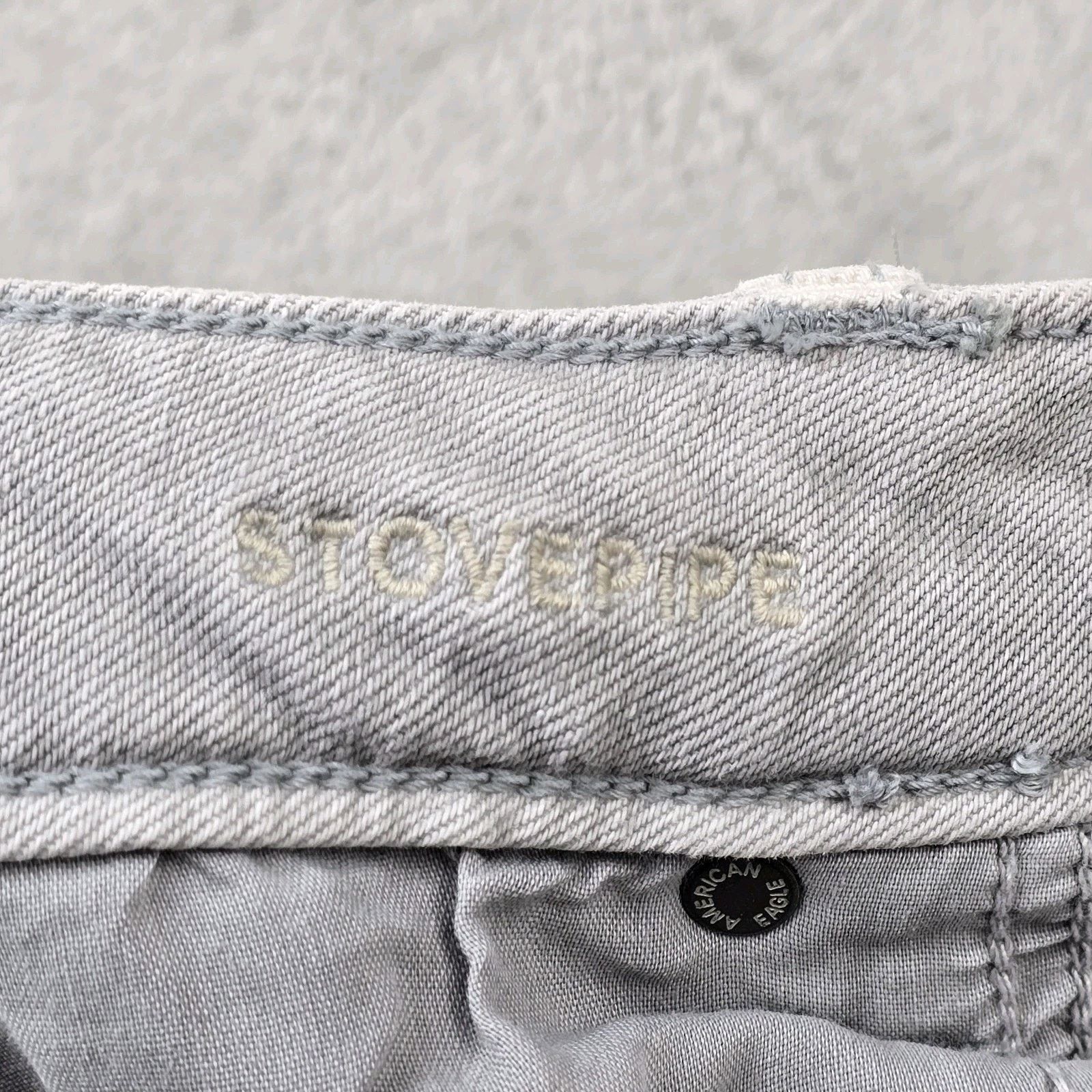 Abercrombie & Fitch Abercrombie Fitch Stovepipe Jeans 10 Long Gray (Fits 34x30) Size 34" / US 12 / IT 48 - 8 Thumbnail