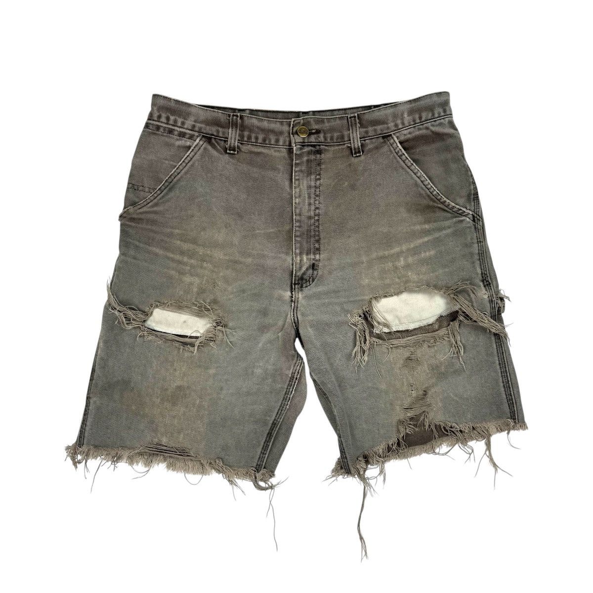 Carhartt VINTAGE THRASHED FADED CARHARTT WORK SHORTS Size US 34 / EU 50 - 2 Thumbnail
