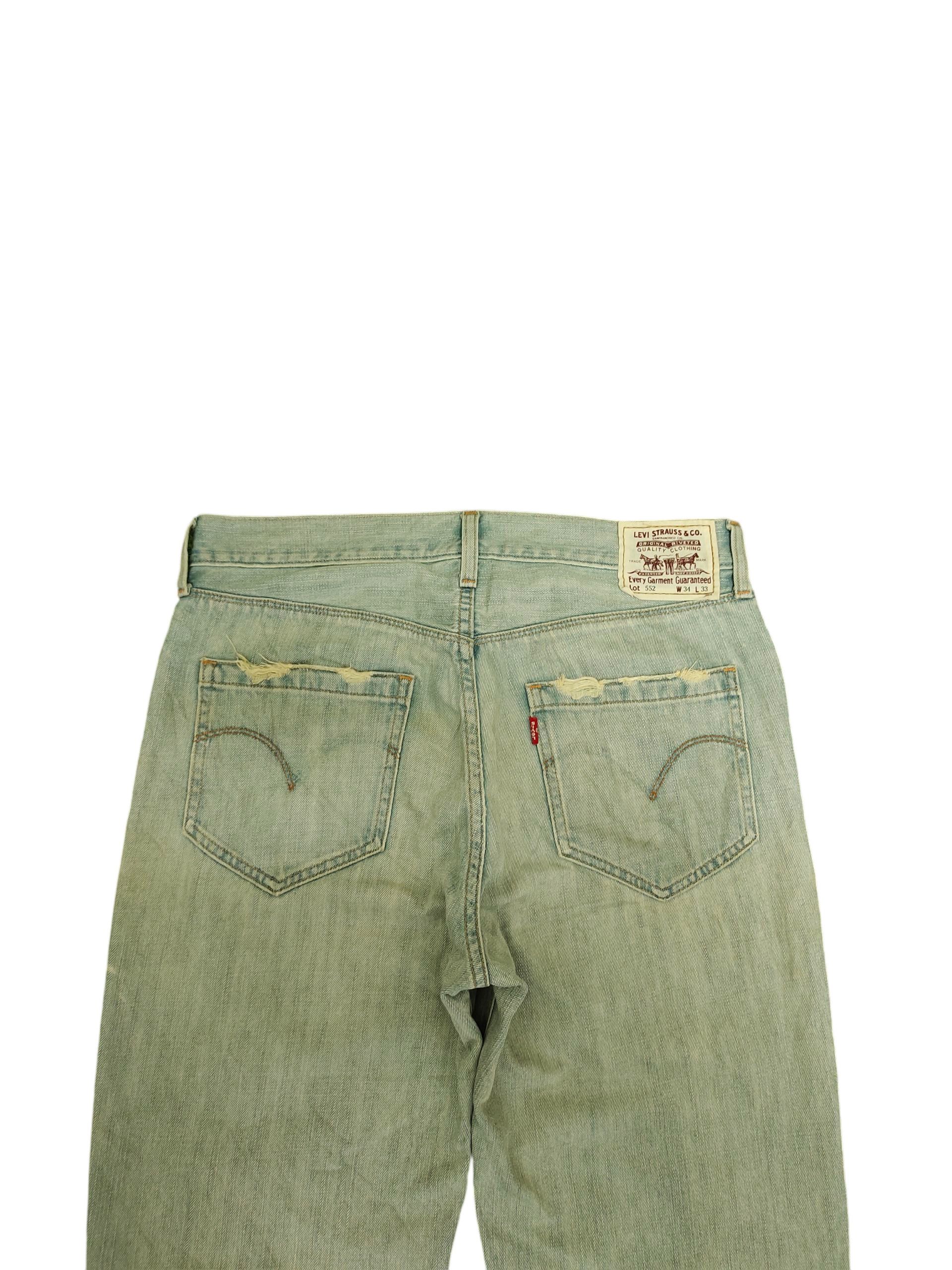 Levi's Vintage Clothing Vintage Levis 552 Regular Rusty Light Wash Denim Jeans Size US 34 / EU 50 - 9 Thumbnail