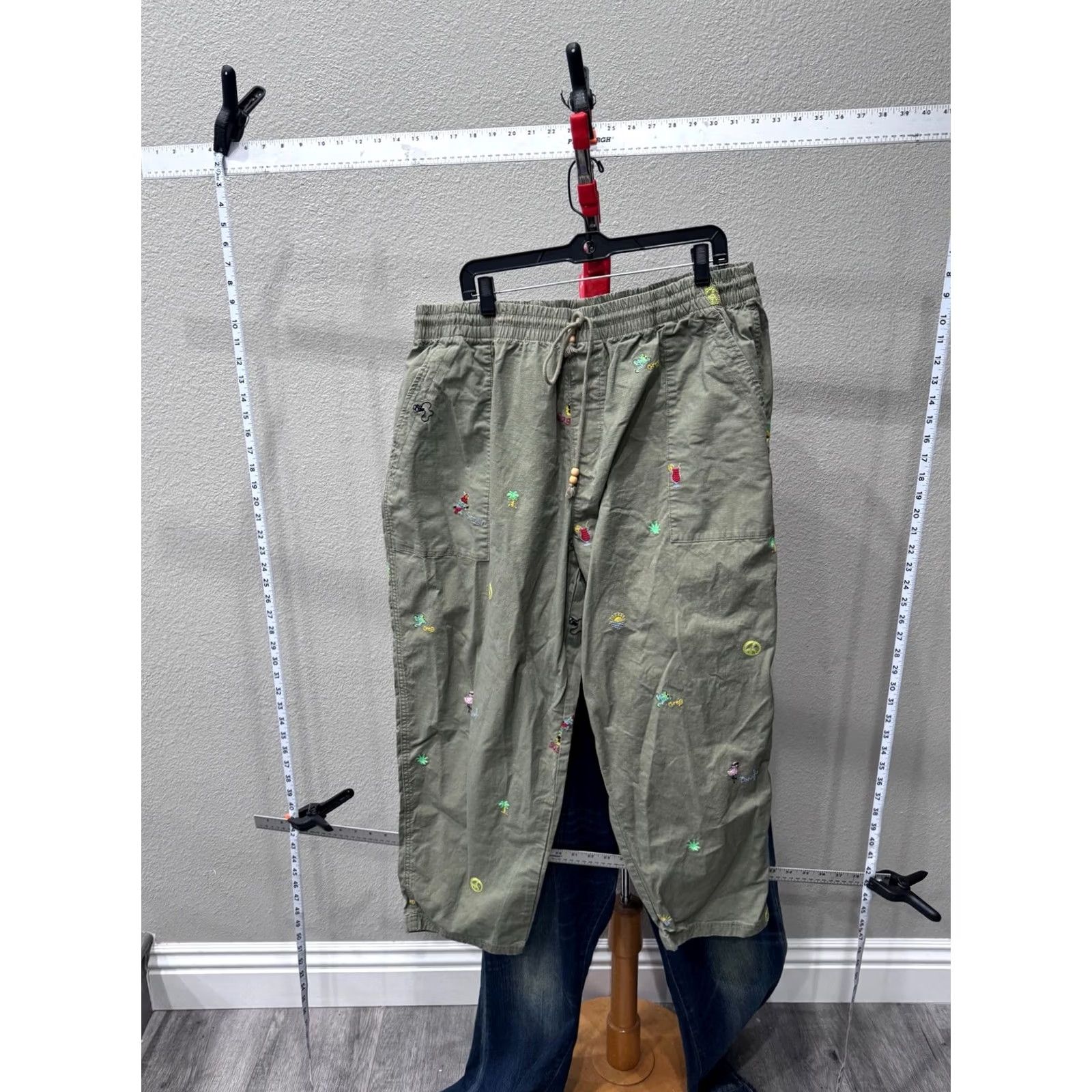 Champion Champion Pants 2XL Drawstring Peace Sign Sun Logo Stitched Rare Multicolor Mens Size US 39 - 3 Thumbnail