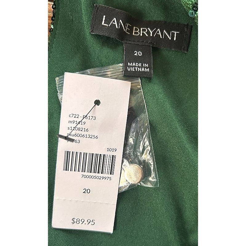 Other NWT Lane Bryant Velvet Green Sequin Holiday Dress Size 20 Size 3XL / US 20-22 - 5 Thumbnail