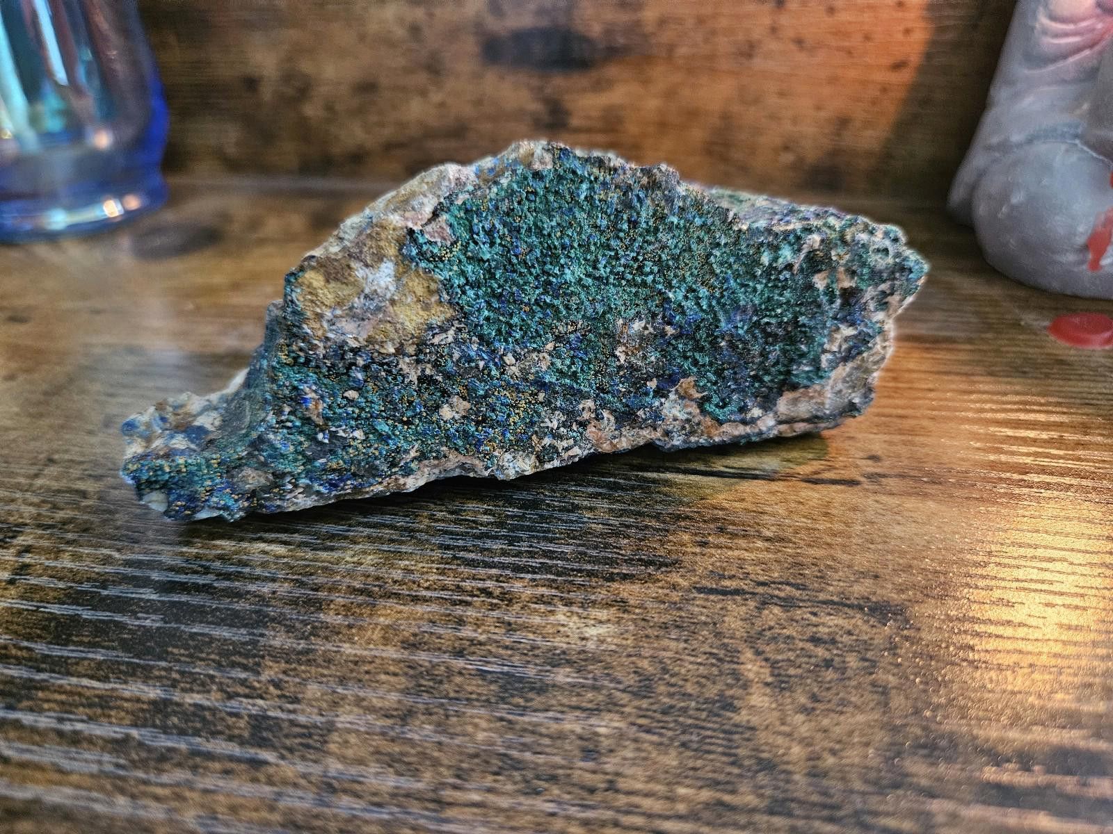 Malachite and Azurite Crystal natural mineral very colorful