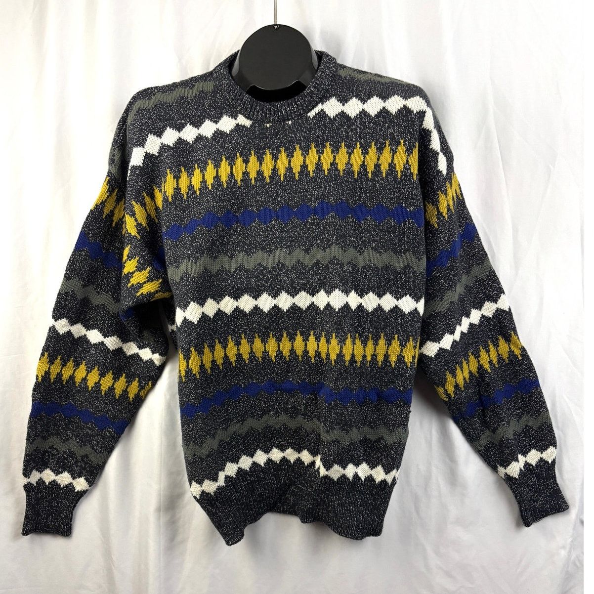 Liz Claiborne Vtg Claiborne Men’s Medium Geometric Crewneck Sweater Size US M / EU 48-50 / 2 - 5 Thumbnail