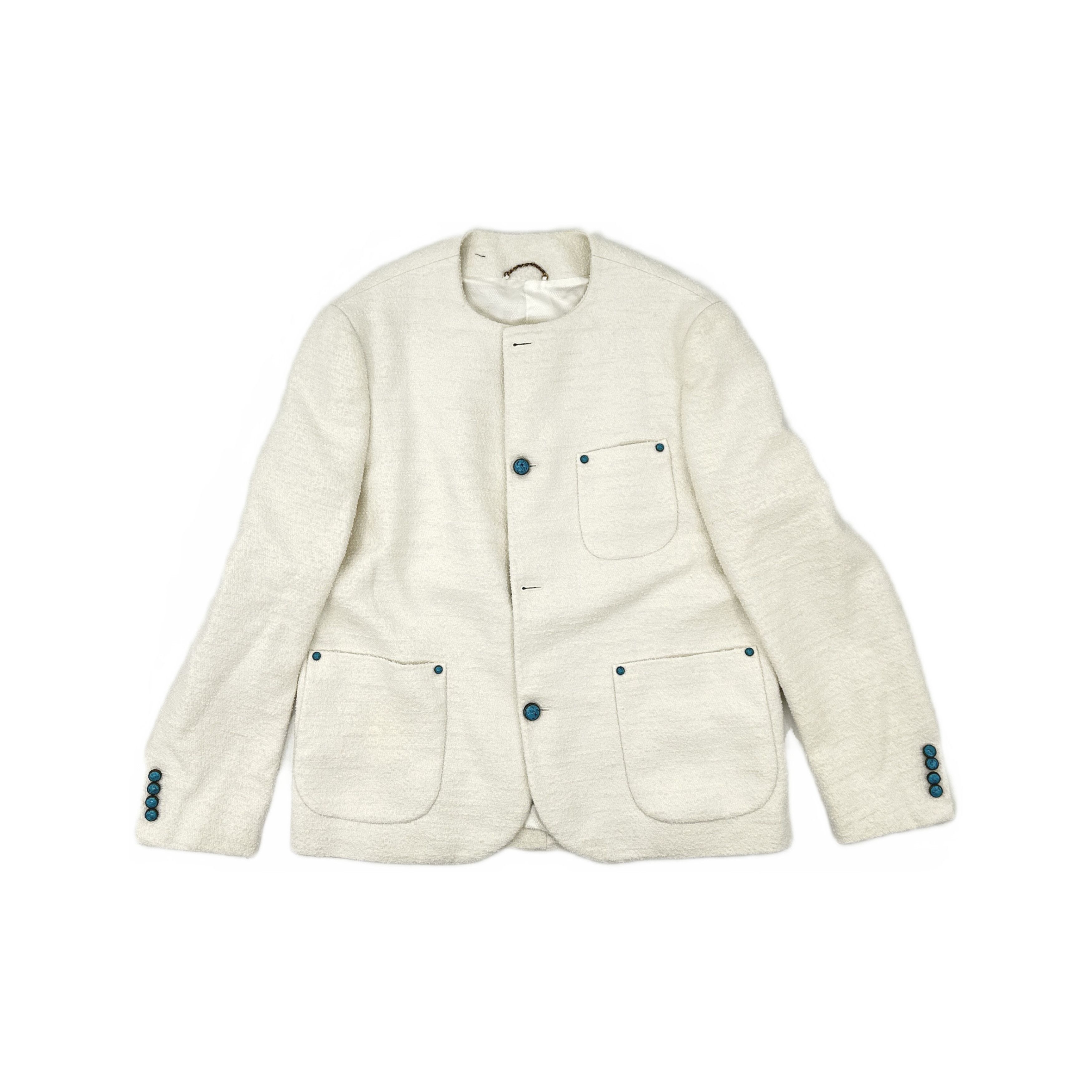 Louis Vuitton Louis Vuitton White Tweed Jacket Size M Size US M / EU 48-50 / 2 - 1 Thumbnail