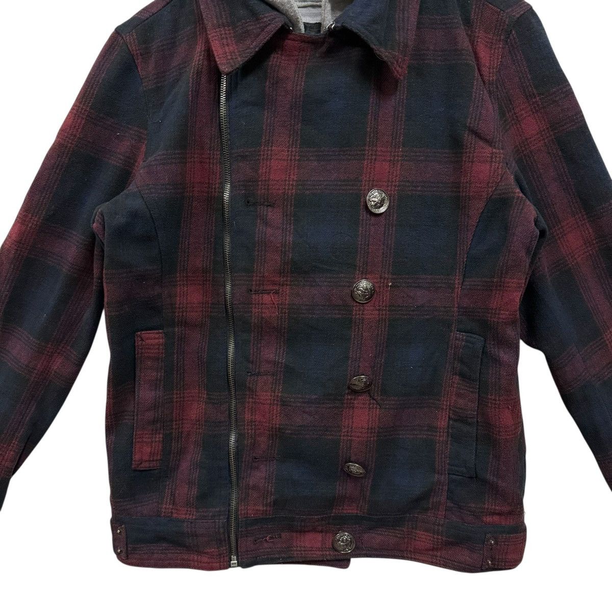 Le Grande Bleu (L.G.B.) Red Plaid Hoodie Jacket Vkei Style LGB Size US M / EU 48-50 / 2 - 4 Thumbnail