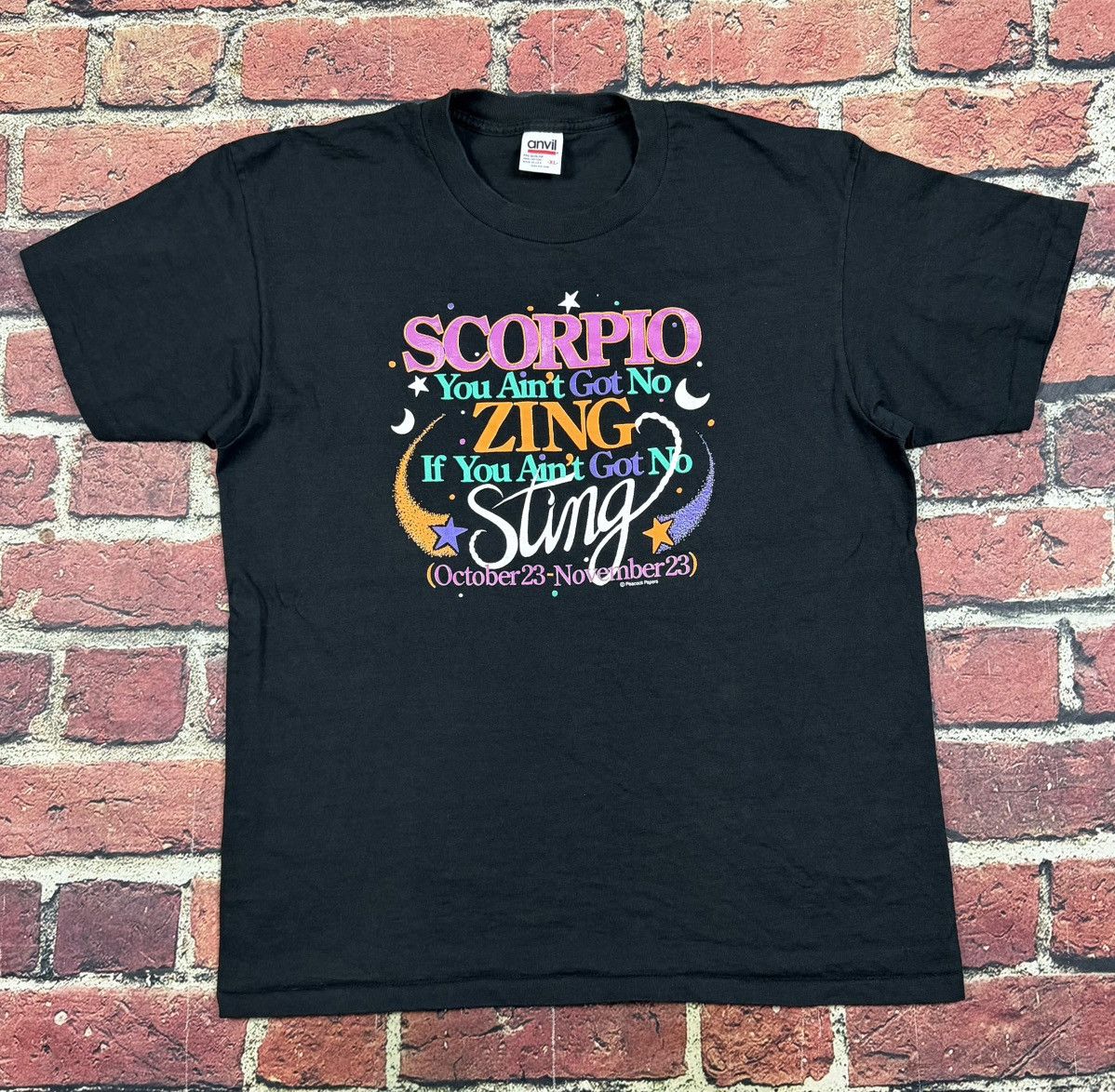 Anvil Vintage Scorpio Single Stitch T-Shirt Zodiac Sign Astrology Size US XL / EU 56 / 4 - 1 Thumbnail