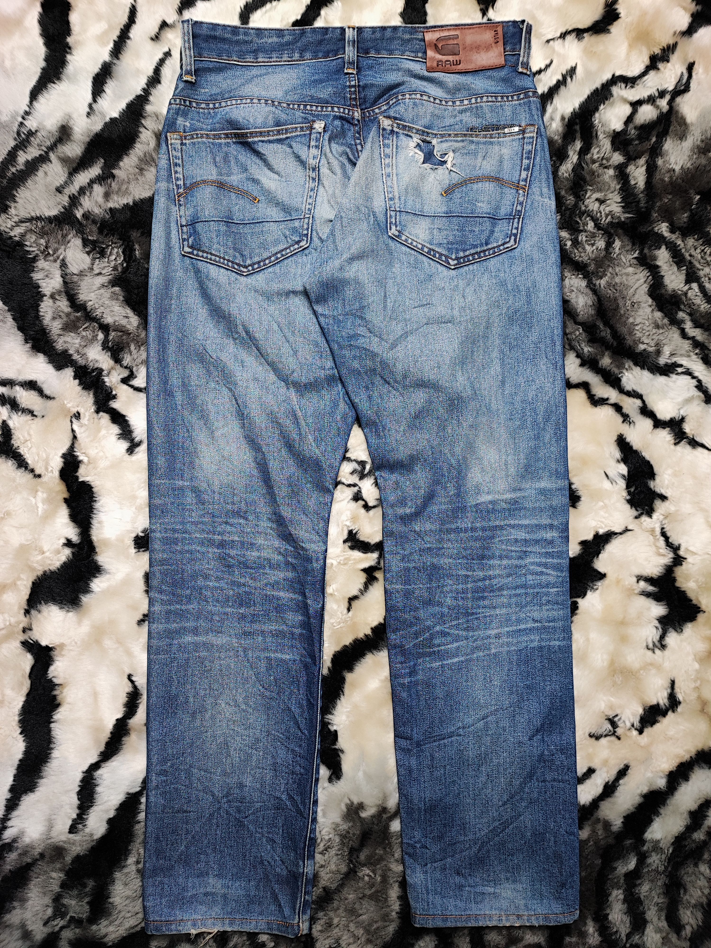 G-Star G Star Raw Jean Distress Stone Wash Size US 31 - 8 Thumbnail