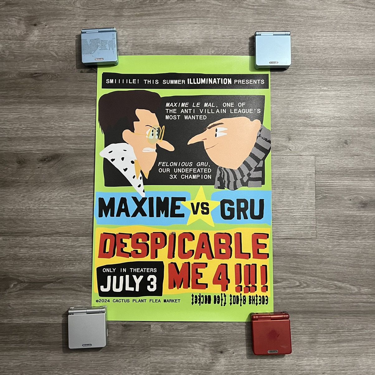 Cactus Plant Flea Market CPFM Despicable Me 4 Movie Poster Size ONE SIZE - 2 Thumbnail