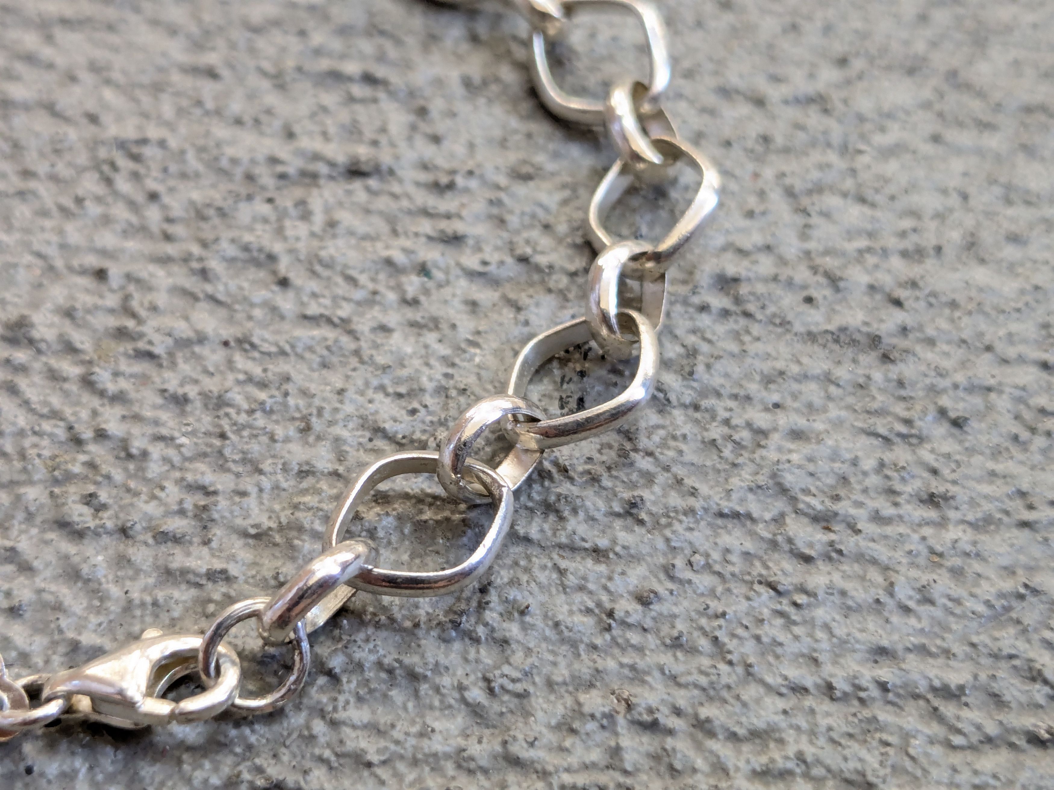 Jewelry Sterling Silver Bracelet Oval 8" Chain Link Size ONE SIZE - 6 Thumbnail