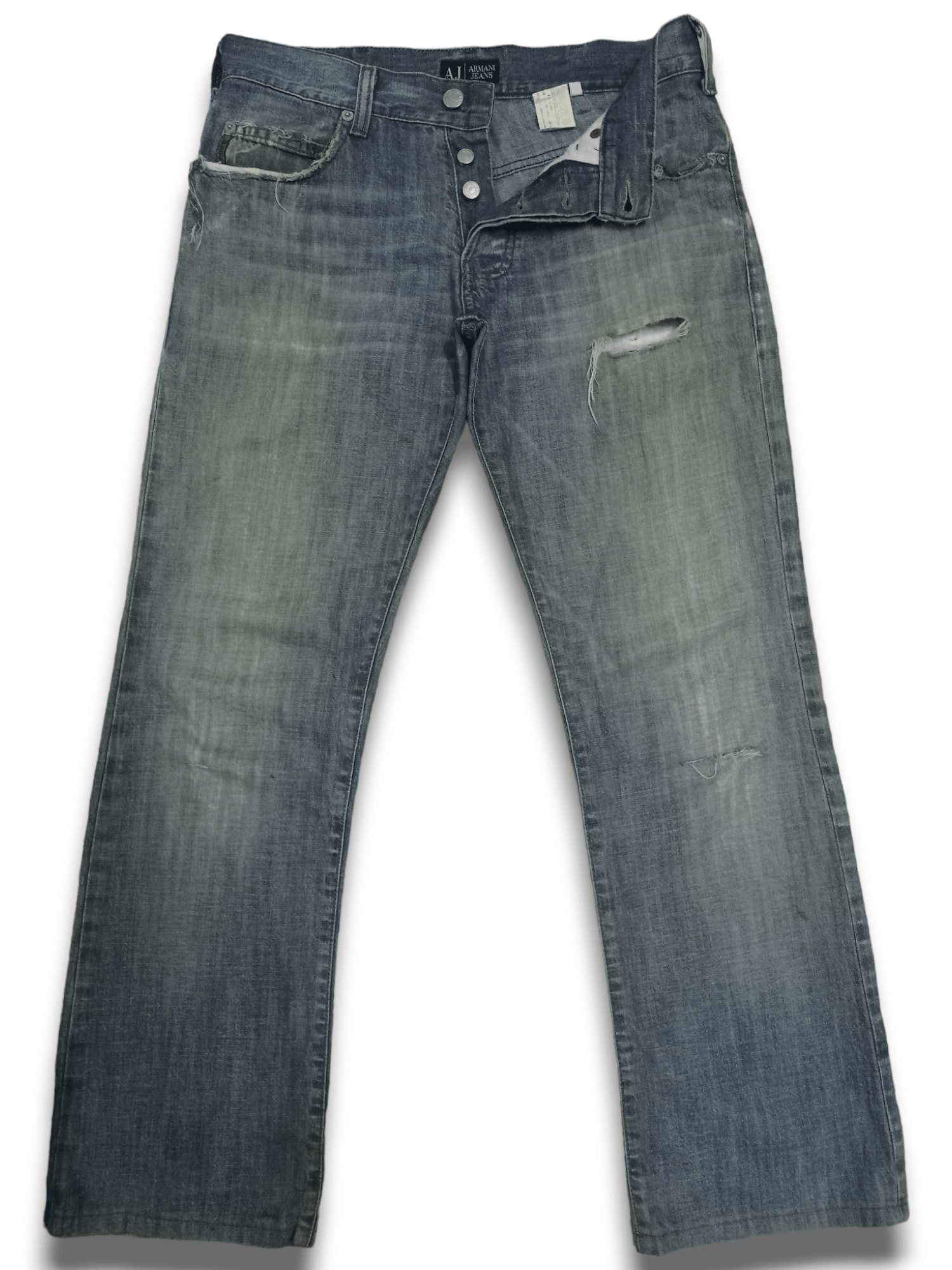 Armani Vintage Armani Distressed Flare Jeans Size US 30 / EU 46 - 3 Thumbnail