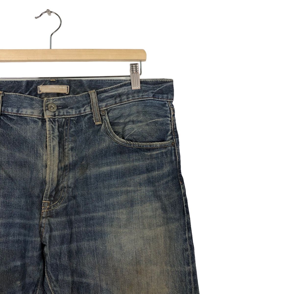 Japanese Brand Rare Distressed Denim Jeans Regular Fit Uniqlo Issey Miyake Size US 36 / EU 52 - 5 Thumbnail