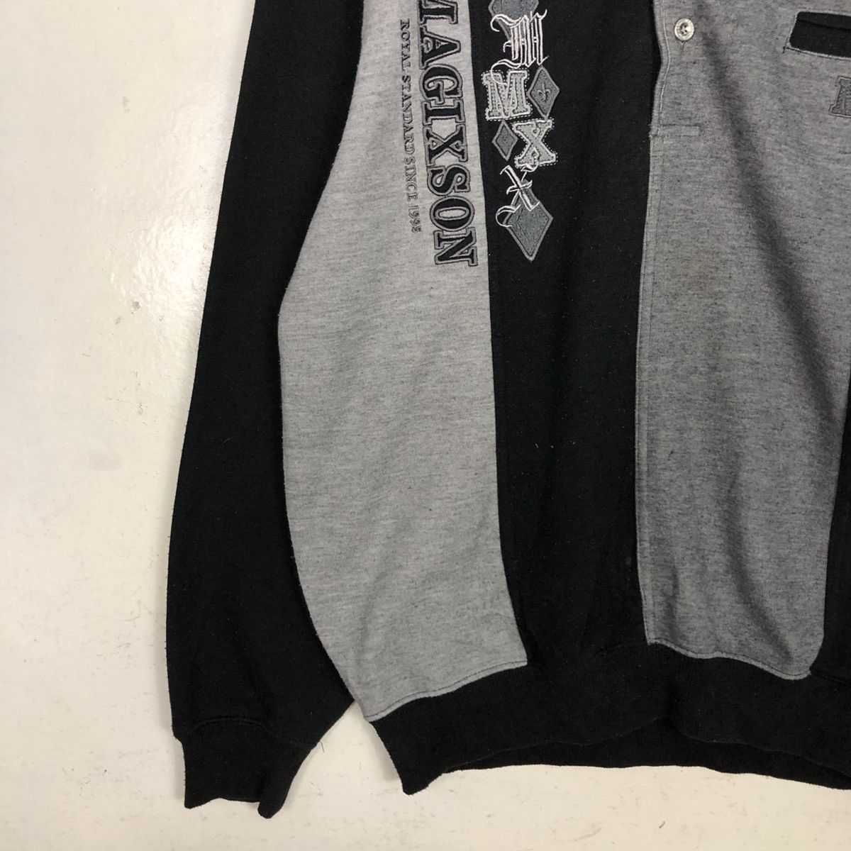 Japanese Brand 📌Vintage Collar Sweatshirt Magixson Big Logo Embroidery Size US L / EU 52-54 / 3 - 6 Thumbnail