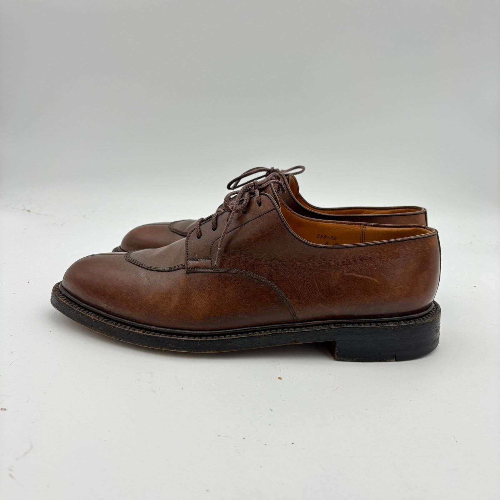 J.M. Weston J.M. Weston 598-22 Half Hunt Brown Boxcalf Derby Shoes 8D Size US 8 / EU 41 - 5 Thumbnail