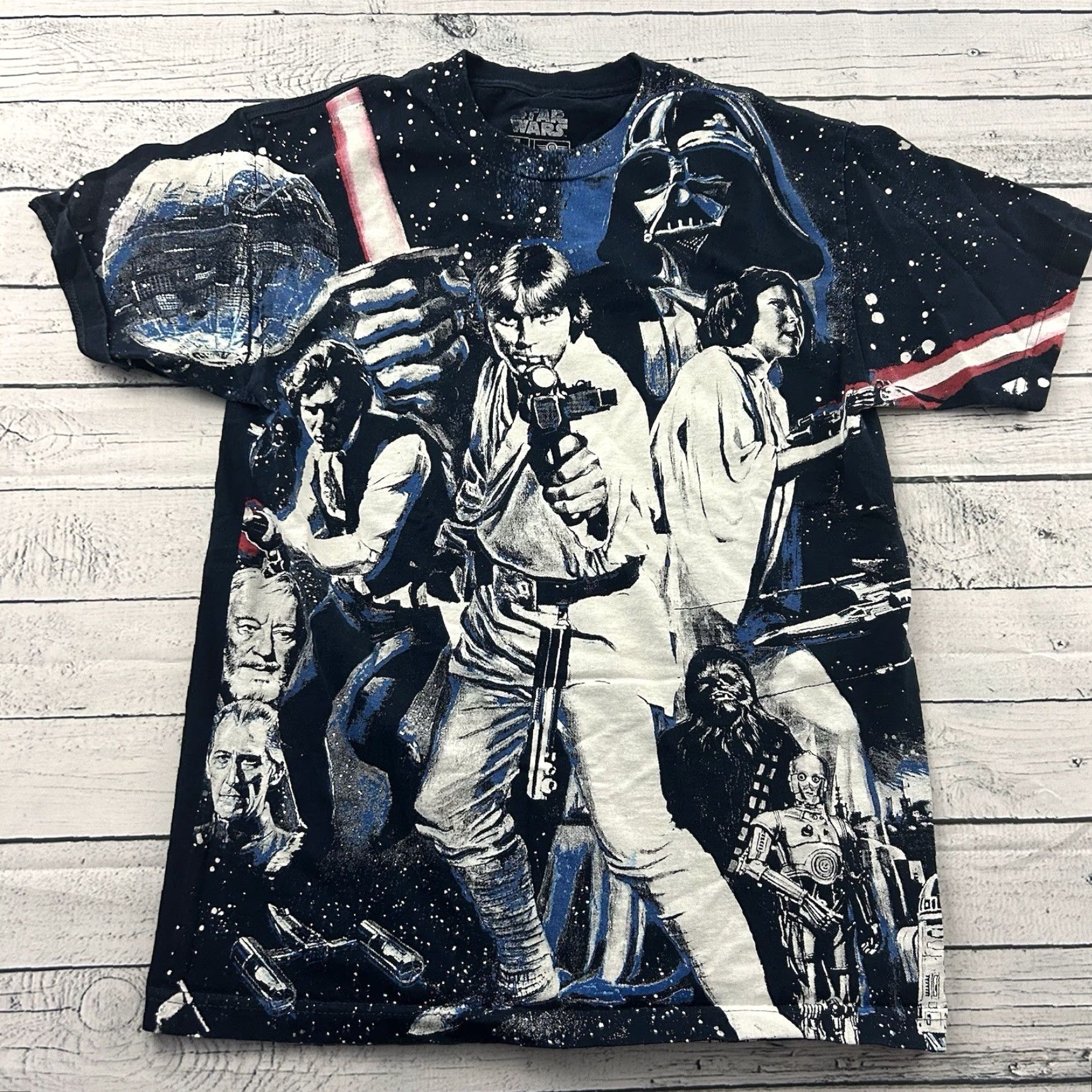 Star Wars Star Wars T-Shirt Mens Short Sleeve M Black Mad Engine AOP Shirt Size US M / EU 48-50 / 2 - 2 Thumbnail