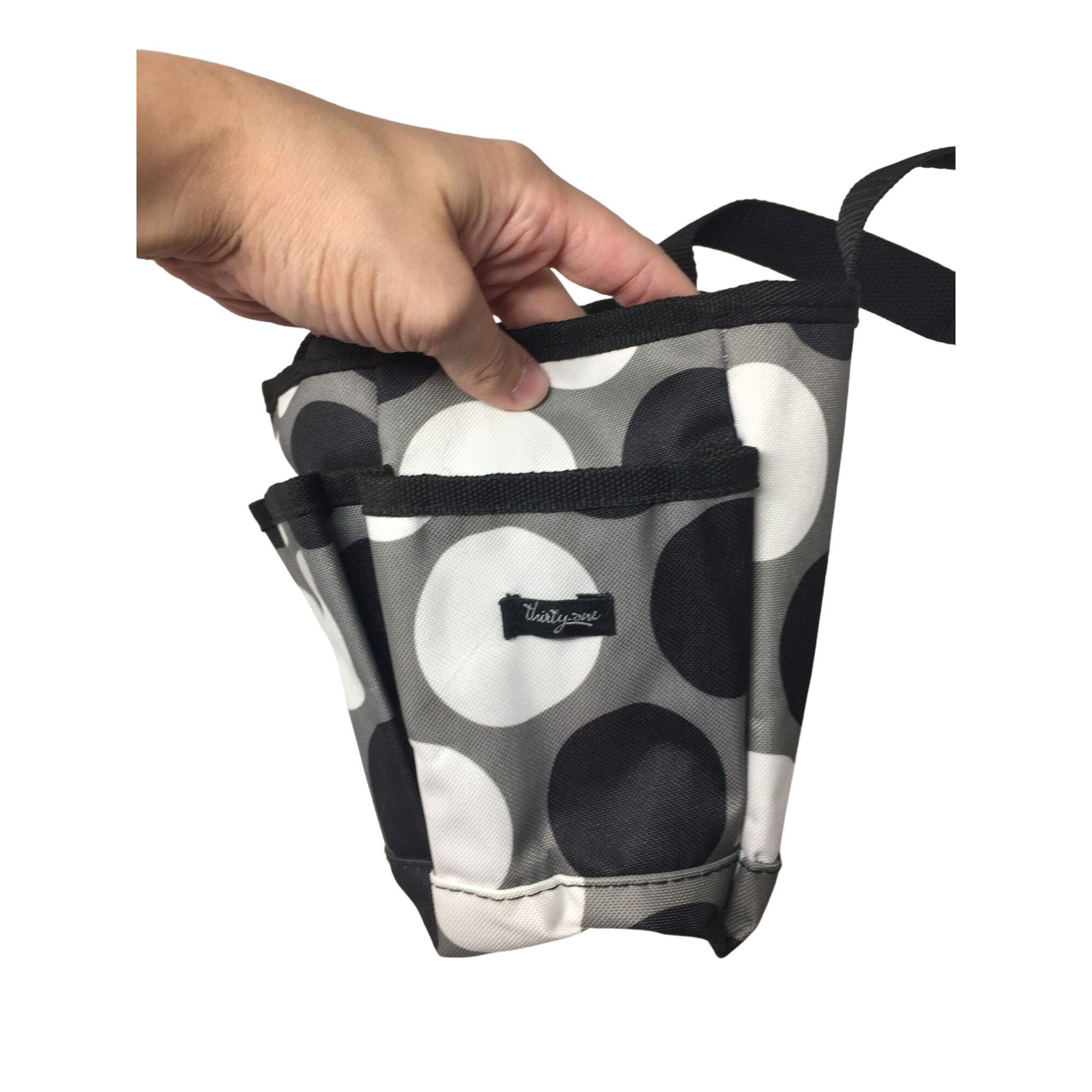 Other Women's Thirty-One Black, Gray, White Polka Dotted Mini Tote Size ONE SIZE - 3 Thumbnail