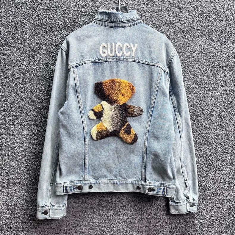 Gucci Gucci Plush Teddy Bear Washed Denim Jacket 2504-Nextarrow Size US S / EU 44-46 / 1 - 2 Thumbnail