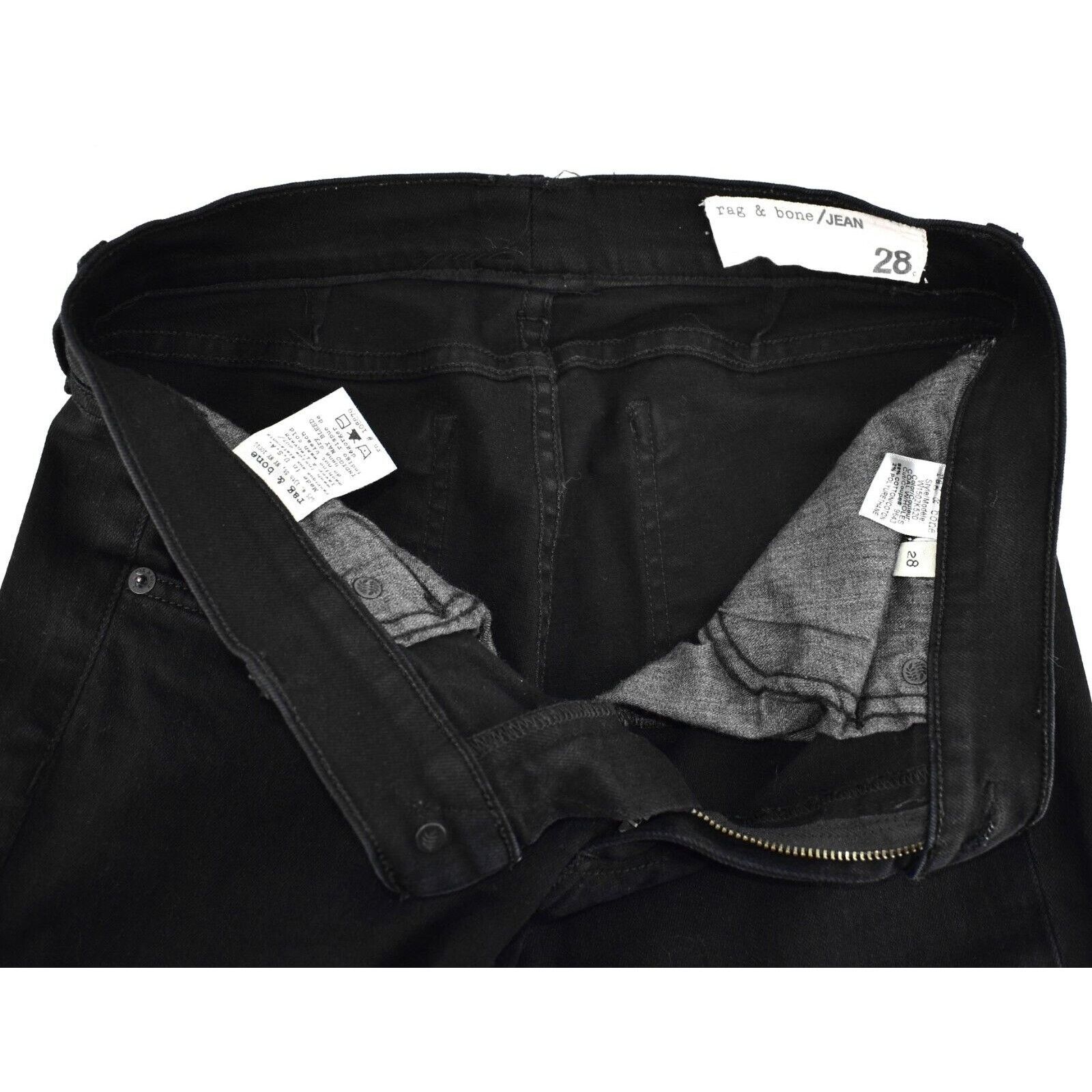 Rag & Bone RAG & BONE Black Ripped Stretch Slim Leg Jeans Size 28 $198 Size 28" / US 6 / IT 42 - 5 Thumbnail