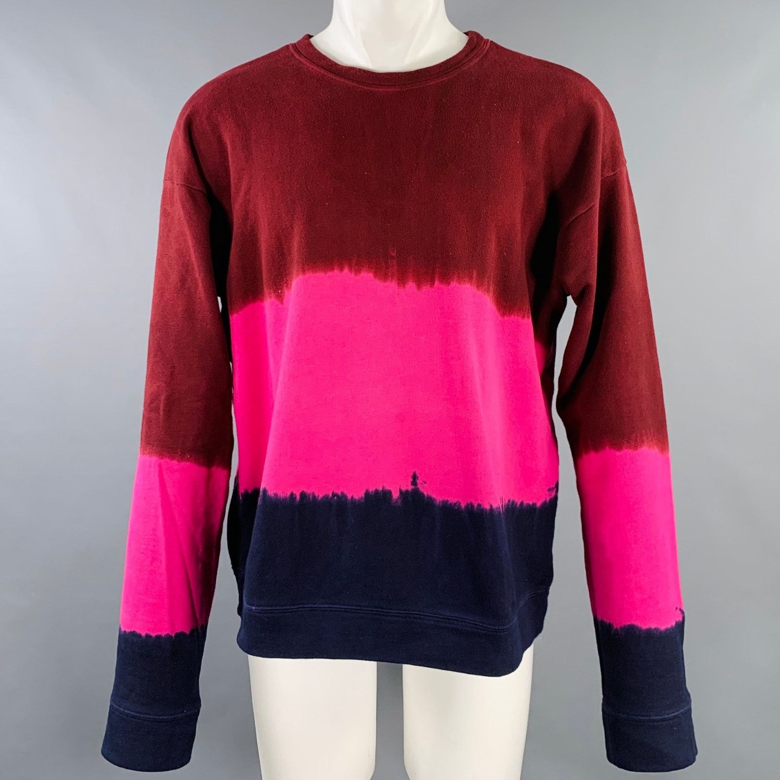 The Elder Statesman THE ELDER STATESMAN Pink Navy Color Block Cotton Sweatshirt Size US M / EU 48-50 / 2 - 1 Thumbnail