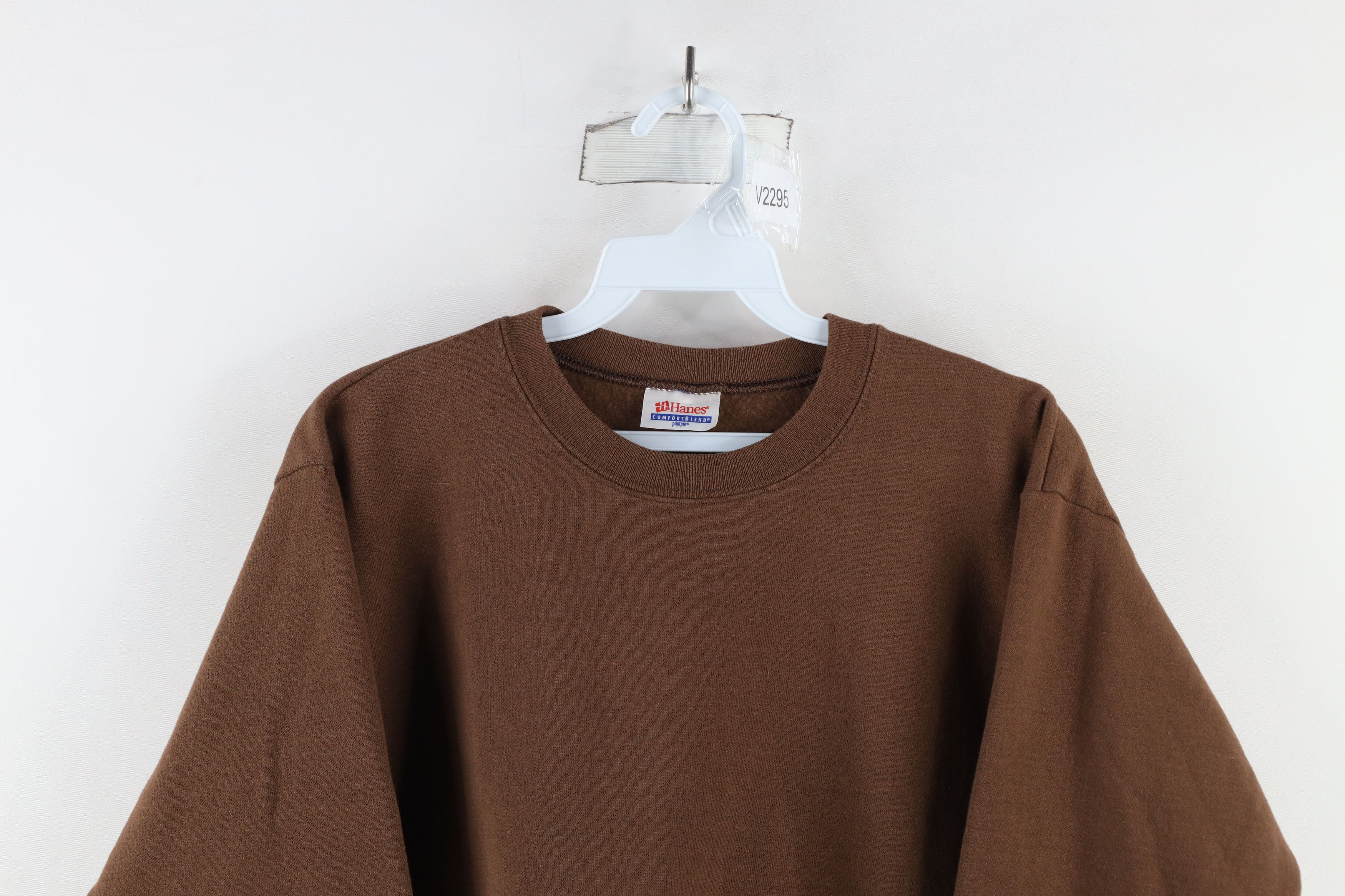 Vintage Vintage 90s Streetwear Faded Blank Crewneck Sweatshirt Brown Size S / US 4 / IT 40 - 2 Thumbnail