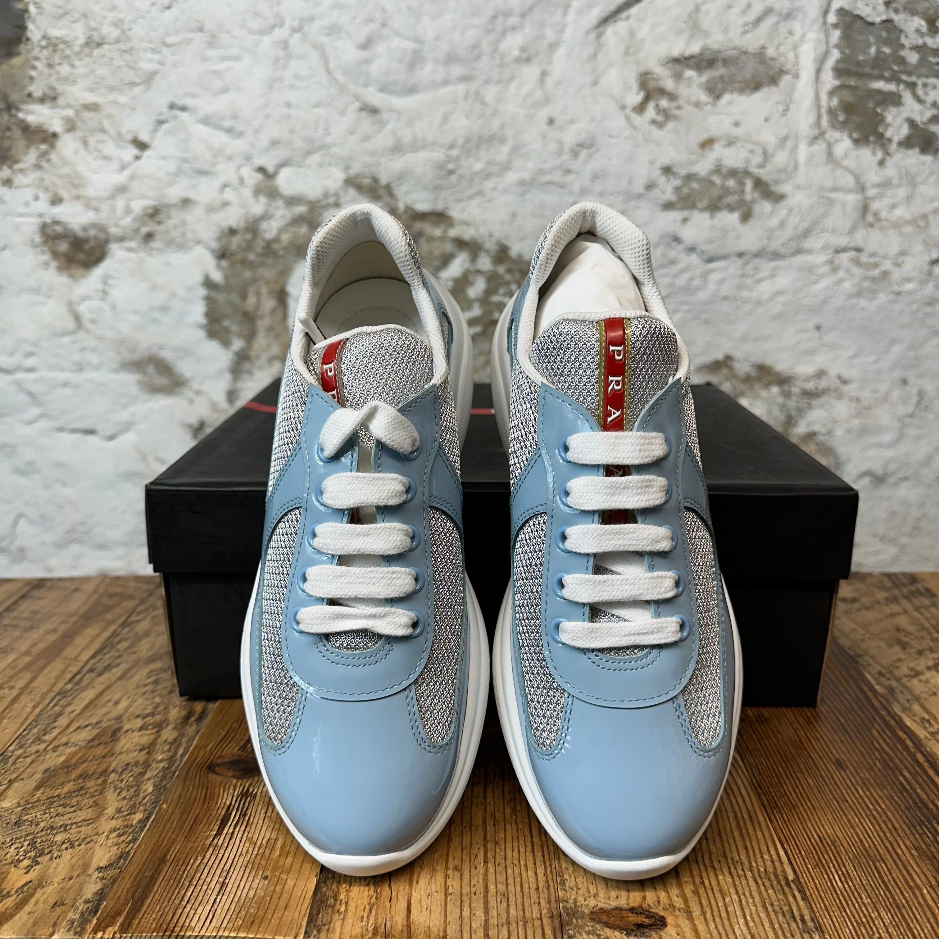 Prada Prada Americas Cup Light Blue Patent Sneaker Sz 5 (37) DS Size US 5 / EU 37 - 3 Thumbnail