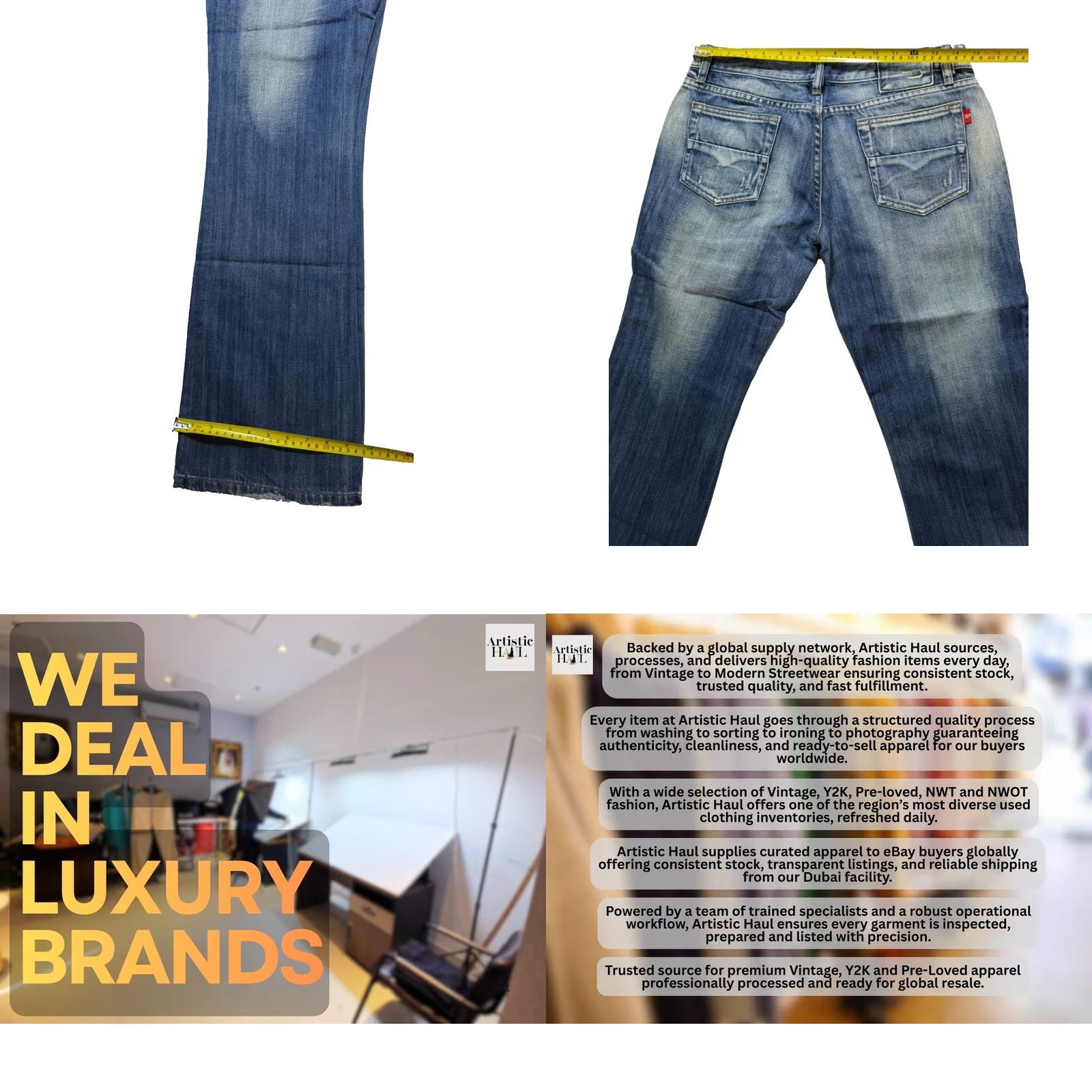Diesel Diesel Jeans Bootcut D-Ebbey 30 Blue Cotton Denim Logo 5-Pocket Women Regular XS? Size 30" / US 8 / IT 44 - 9 Thumbnail