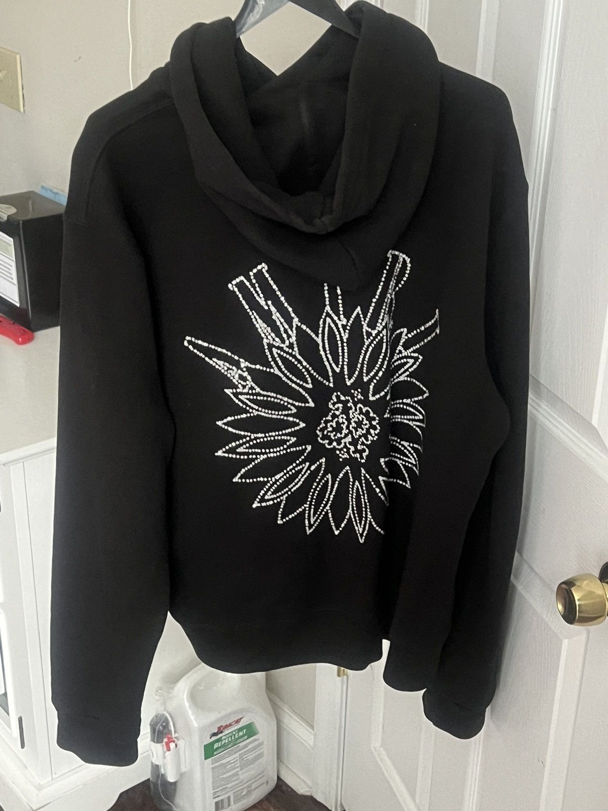 Amiri Black & Crystal Stick Poke Logo Hoodie Size US M / EU 48-50 / 2 - 2 Thumbnail