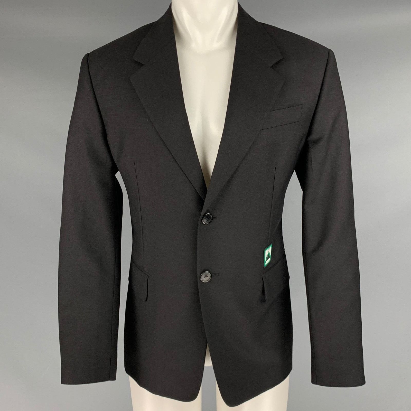 Prada PRADA Size 40 Black Mohair Wool Notch Lapel Sport Coat Size 40R - 1 Thumbnail