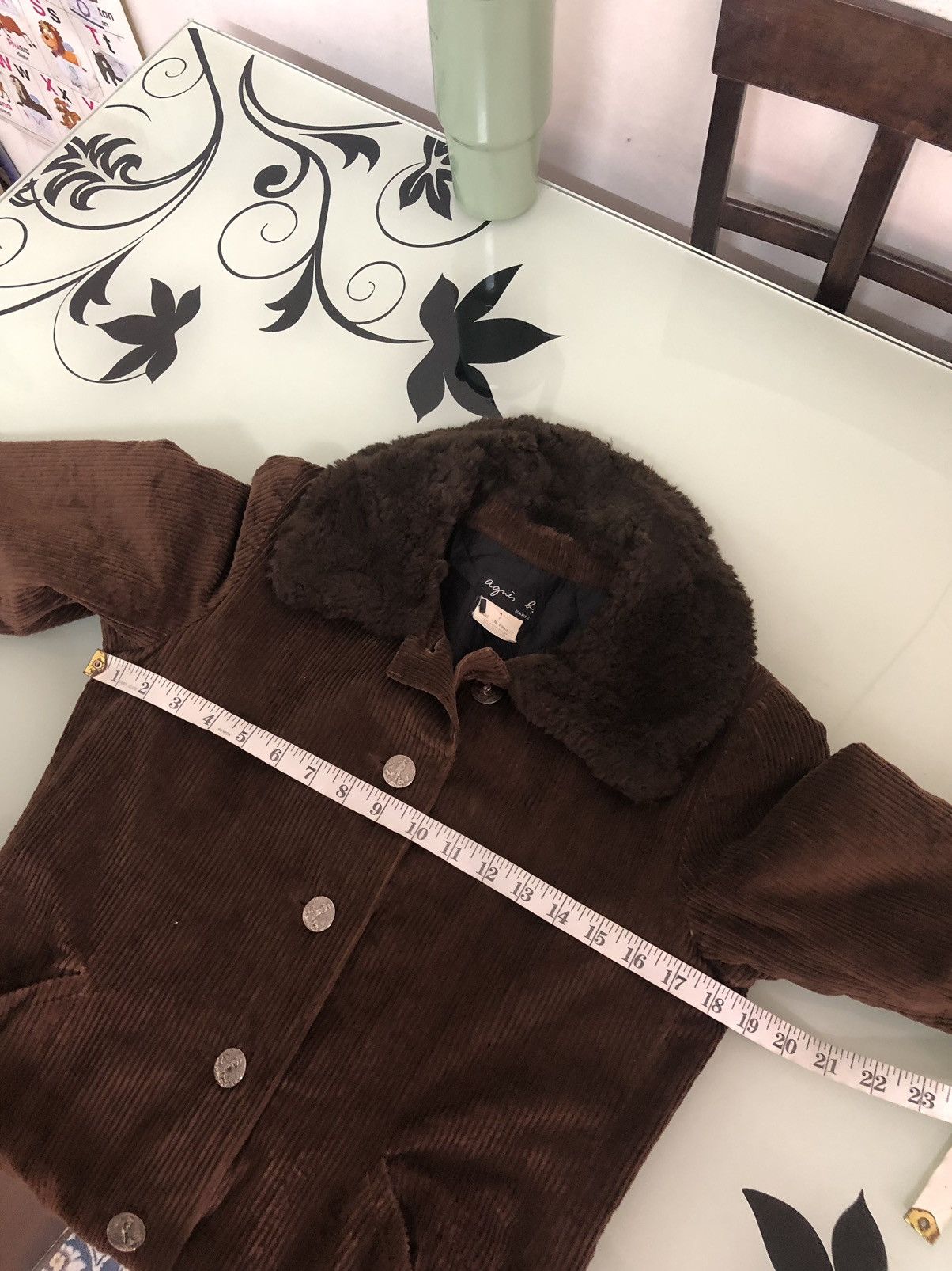agnes b. Vintage 90s Agnes B Corduroy Long Coat Size M / US 6-8 / IT 42-44 - 15 Thumbnail