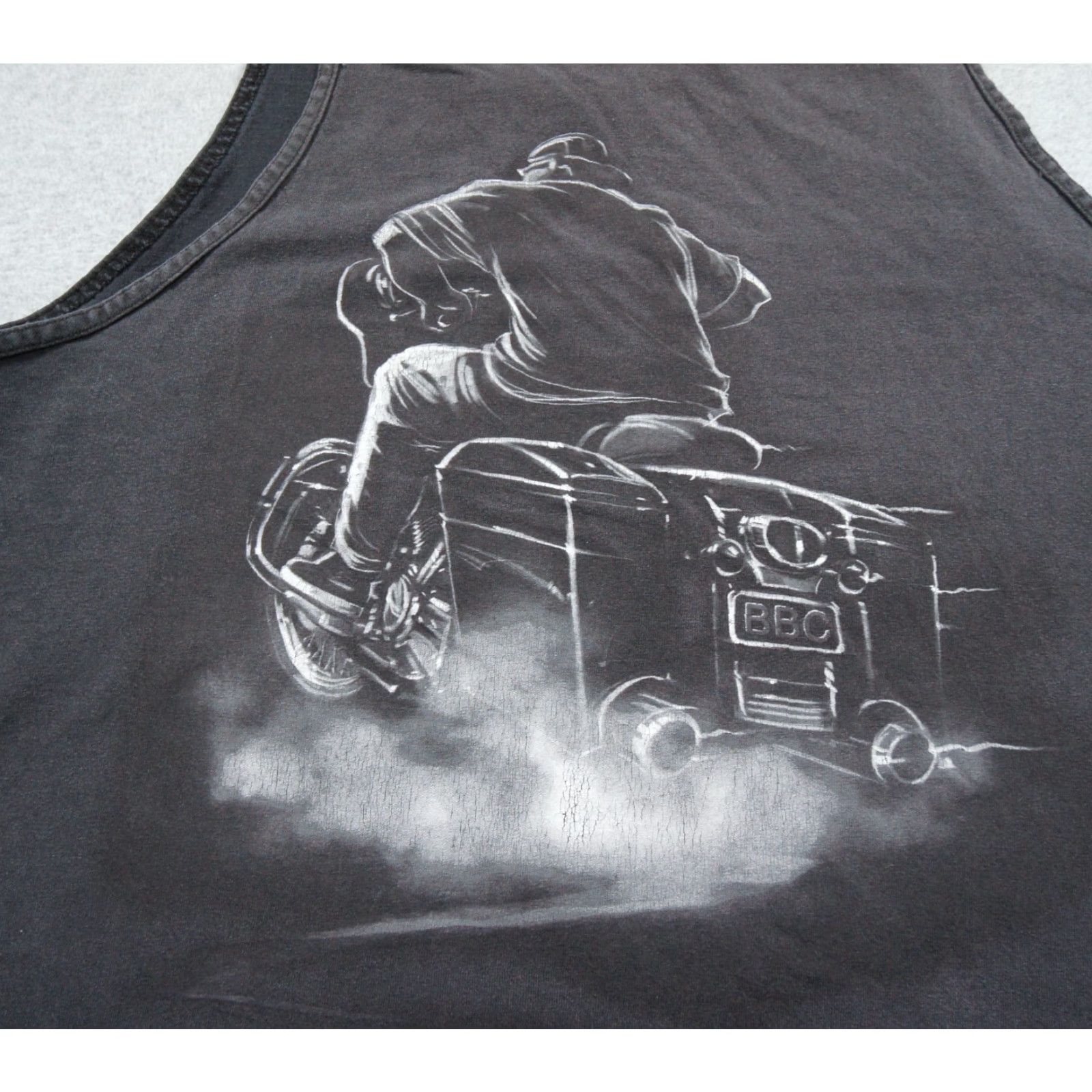Bell Big Belly Crew Shirt Mens 2XL XXL Black Tank Top Motorcycle Tee Biker Faded Size US XXL / EU 58 / 5 - 2 Thumbnail