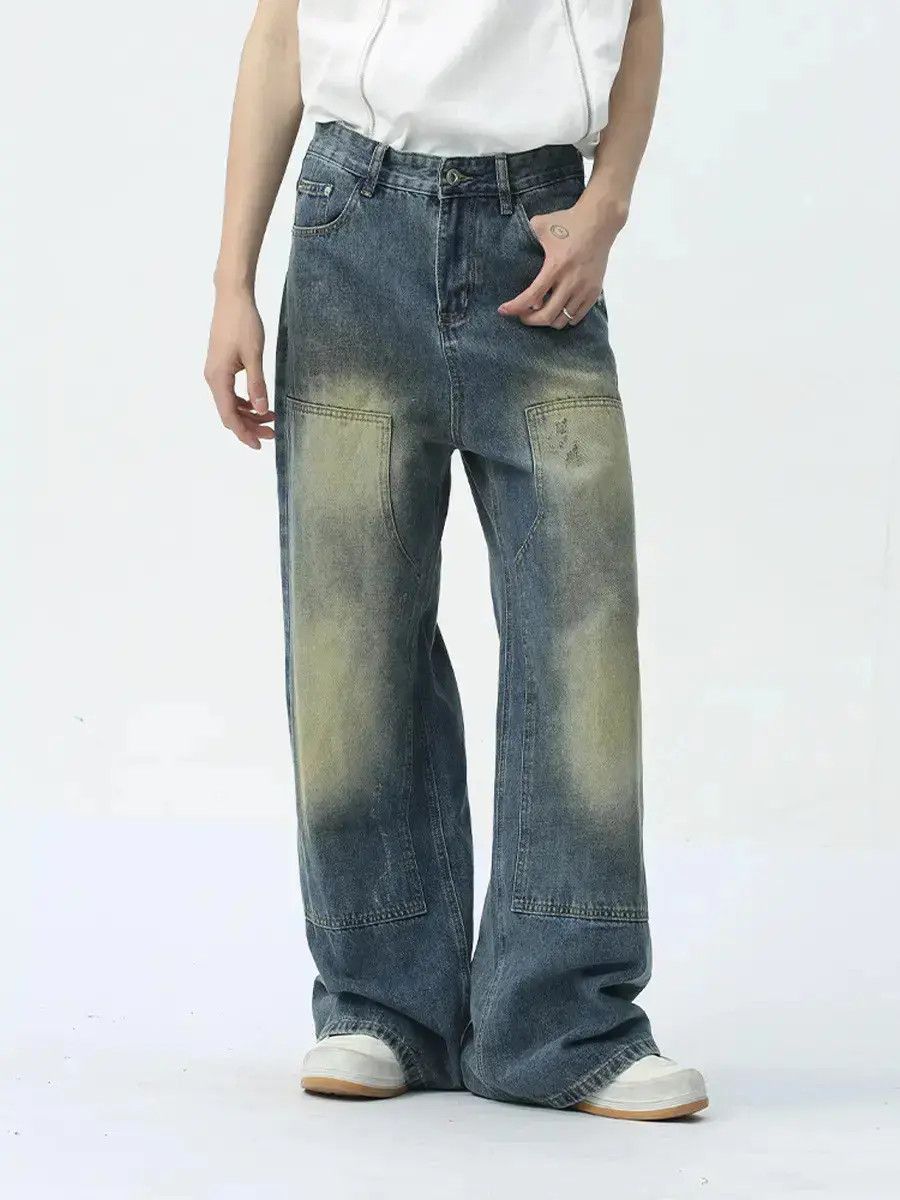 Japanese Brand Retro loose patchwork ripped jeans Size US 32 / EU 48 - 3 Thumbnail