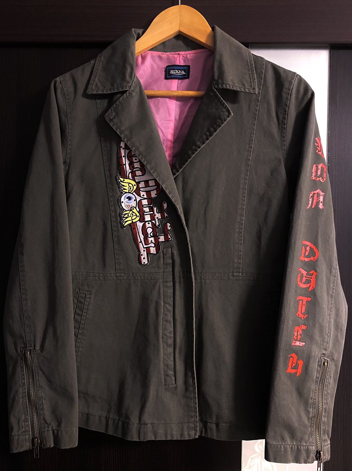 Von Dutch Vtg Von Dutch Patchwork Big Logo Embroidery Jacket Blazer Size M / US 6-8 / IT 42-44 - 6 Thumbnail