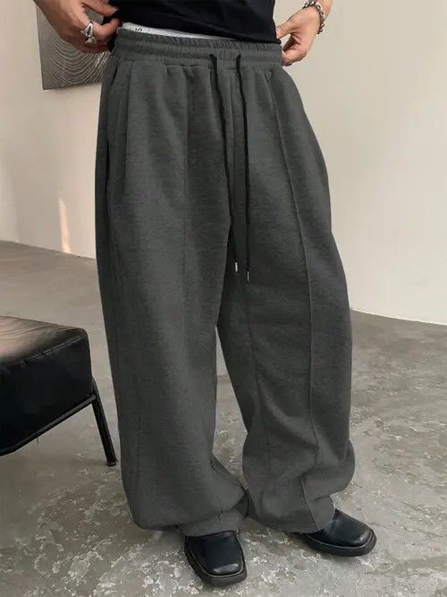 Japanese Brand Dark Grey loose fit sweatpants baggy Wide Leg Size US 32 / EU 48 - 4 Thumbnail