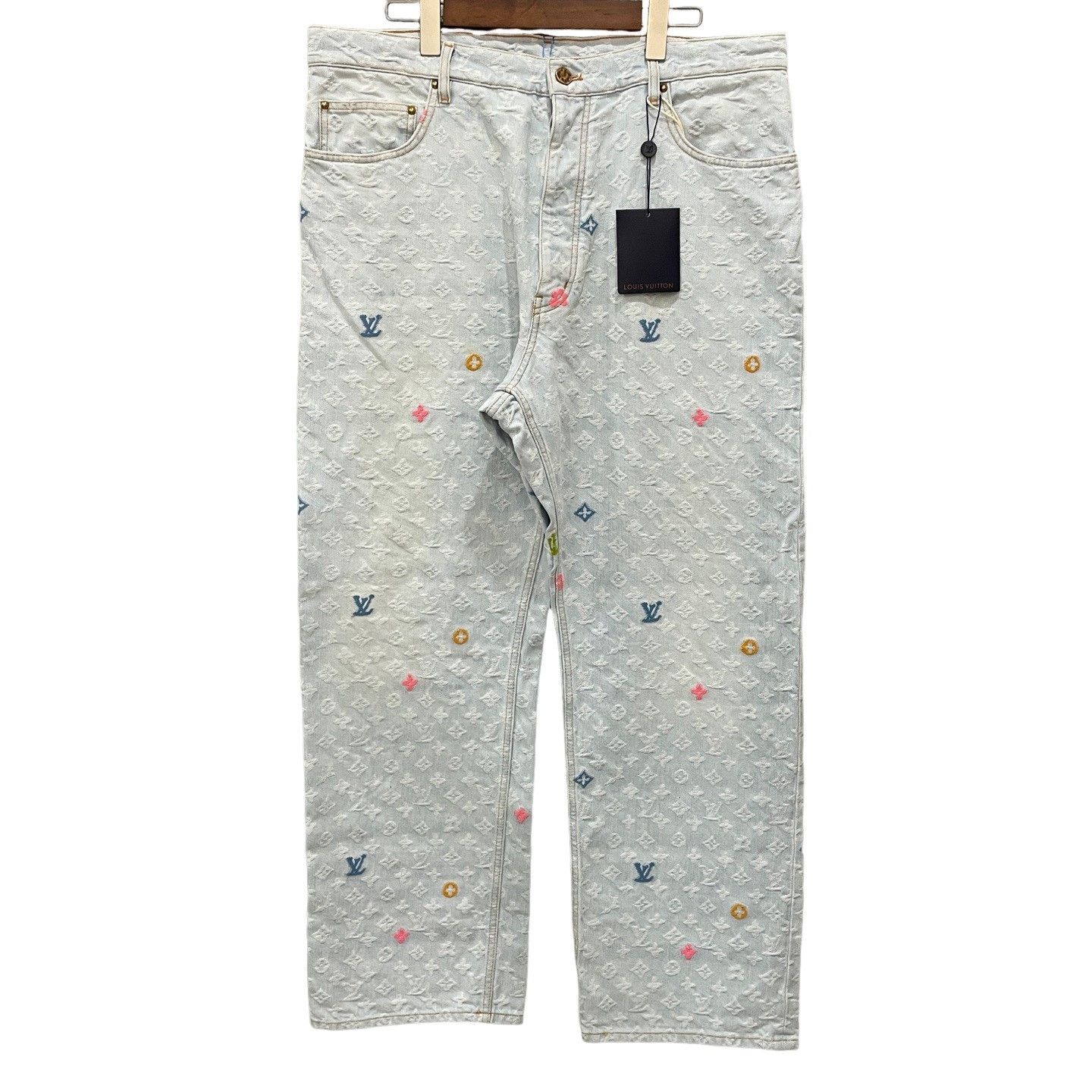 Louis Vuitton Louis Vuitton x Tyler Craggy Monogram Denim Jeans 36 Size US 36 / EU 52 - 1 Thumbnail