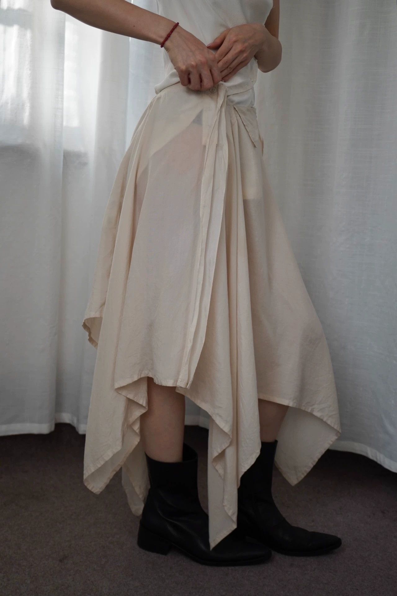 Yohji Yamamoto Yohji Yamamoto 2000s Femme Irregular Hem Skirt Size 1 Size 26" / US 2 / IT 38 - 2 Thumbnail