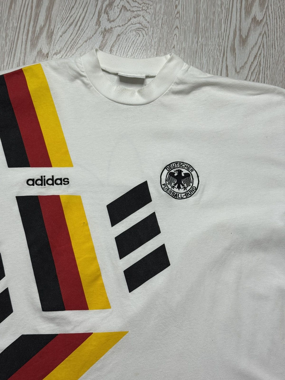 Adidas Vintage 1992-94 Adidas Germany Training Soccer T-shirt Size US XL / EU 56 / 4 - 5 Thumbnail
